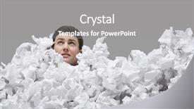  Presentation with old crumpled paper violence against women - Presentation featuring man covered in crumpled paper background and a gray colored foreground