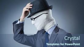  Presentation with medical bandages - Amazing PPT theme having man-covered-in-medical-bandages backdrop and a ocean colored foreground