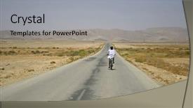  Presentation with cycling - Theme with man cycling on sede boker background and a light gray colored foreground