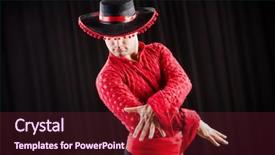  Presentation with spanish - PPT theme enhanced with man dancing spanish dance background and a tawny brown colored foreground