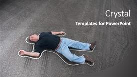  Presentation with crime scene - Slide deck enhanced with man-dead-in-the-street background and a dark gray colored foreground