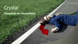  Presentation with dead end street - Presentation design consisting of man dead on the street background and a  colored foreground