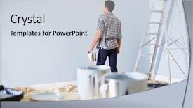  Presentation with new baby - Cool new presentation with man decorating nursery for new backdrop and a sky blue colored foreground