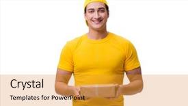  Presentation with baby jesus christmas rustic isolated - PPT layouts having man delivering christmas present isolated background and a  colored foreground