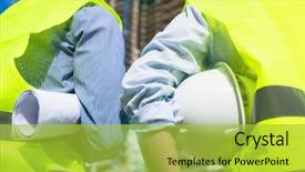  Presentation with architects - Theme featuring man diser - civil engineers or architects visiting background and a yellow colored foreground