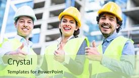  Presentation with civil engineering earthquake - Beautiful PPT theme featuring man diser - team of civil engineers backdrop and a  colored foreground