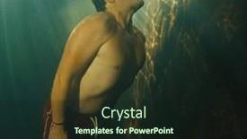  Presentation with water river - PPT theme with man-dives-in-the-freshwater background and a wine colored foreground