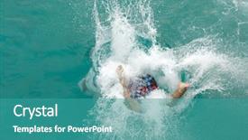  Presentation with deep sea - Colorful slide deck enhanced with man diving and making big backdrop and a teal colored foreground