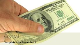  Presentation with payment - Cool new presentation theme with disbursement - man do payment by cash backdrop and a yellow colored foreground
