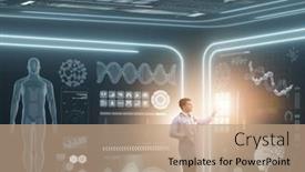  Presentation with medical concept - Slides enhanced with man-doctor-in-futuristic-medicine background and a coral colored foreground