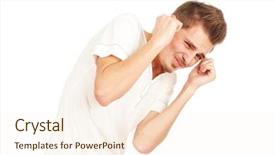  Presentation with evolution of man - Amazing PPT theme having man dodges on a white backdrop and a  colored foreground