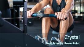  Presentation with hard work - Slide deck with man doing exercise work hard background and a tawny brown colored foreground