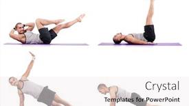  Presentation with exercises - Presentation having man-doing-exercises-on-white background and a sky blue colored foreground