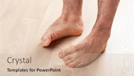  Presentation with correction - Cool new PPT layouts with man-doing-flatfoot-correction-gymnastic backdrop and a soft green colored foreground