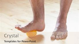  Presentation with correction - Audience pleasing presentation theme consisting of man-doing-flatfoot-correction-gymnastic backdrop and a lemonade colored foreground