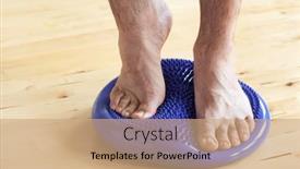  Presentation with correction - Slide set enhanced with man-doing-flatfoot-correction-gymnastic background and a coral colored foreground