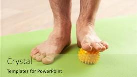  Presentation with correction - Slides with man-doing-flatfoot-correction-gymnastic background and a yellow colored foreground