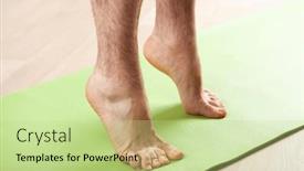  Presentation with correction - Presentation theme enhanced with man-doing-flatfoot-correction-gymnastic background and a mint green colored foreground