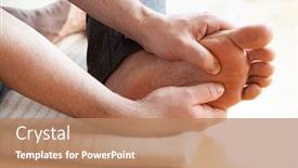  Presentation with self massage - Amazing theme having man-doing-flatfoot-correction-self backdrop and a coral colored foreground