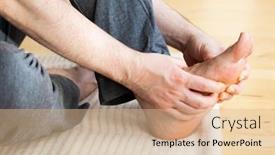  Presentation with correction - Slide set consisting of man-doing-flatfoot-correction-self background and a coral colored foreground