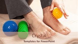  Presentation with self massage - Slide set consisting of man-doing-flatfoot-correction-self background and a lemonade colored foreground