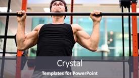  Presentation with free - PPT theme consisting of man-doing-free-body-calisthenic background and a dark gray colored foreground