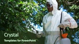  Presentation with pest - PPT layouts featuring man doing pest control background and a tawny brown colored foreground
