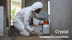  Presentation with pest control - Beautiful theme featuring man doing pest control backdrop and a dark gray colored foreground
