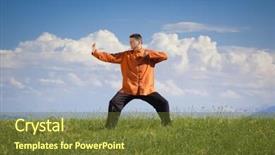  Presentation with green nature - Presentation theme consisting of chia oil with seed on wooden background background and a coral colored foreground