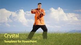  Presentation with green-nature - Slide deck having woman who swims underwater background and a seafoam green colored foreground.