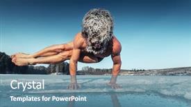  Presentation with lake ice - Audience pleasing PPT theme consisting of static hair - man doing yoga exercise parsva backdrop and a teal colored foreground