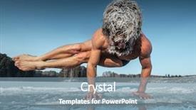  Presentation with lake ice - Cool new slide deck with static hair - man doing yoga exercise parsva backdrop and a seafoam green colored foreground