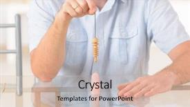  Presentation with crystal - Beautiful slides featuring man dowser using wooden pendulum backdrop and a soft green colored foreground