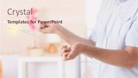  Presentation with ground water - Slide deck consisting of man-dowsing-wirh-dividing-rod background and a lemonade colored foreground