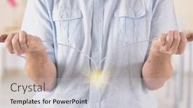  Presentation with currents - Colorful slide deck enhanced with man-dowsing-wirh-dividing-rod backdrop and a light gray colored foreground