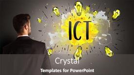  Presentation with light bulb - Amazing PPT theme having man-drawing-colorful-light-bulb backdrop and a gray colored foreground