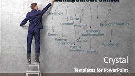  Presentation with skills - Beautiful theme featuring man drawing diagram of management backdrop and a gray colored foreground