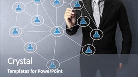  Presentation with network - Amazing theme having man drawing social network structure backdrop and a gray colored foreground