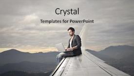  Presentation with hands of anonymous hackers typing - Presentation design featuring man dreaming success - typing up there background and a light gray colored foreground