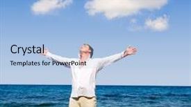  Presentation with dreams - Slides having man dreams to fly on winds background and a light blue colored foreground