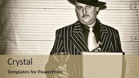  Presentation with 1920s - Amazing presentation theme having man dressed as a 1920s backdrop and a coral colored foreground