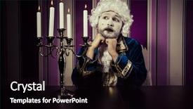  Presentation with poverty - Audience pleasing presentation design consisting of man dressed in rococo style concept of wealth and poverty backdrop and a black colored foreground