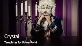  Presentation with poverty - Presentation theme featuring man dressed in rococo style concept of wealth and poverty background and a black colored foreground