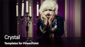  Presentation with poverty - Presentation design enhanced with man dressed in rococo style concept of wealth and poverty background and a black colored foreground