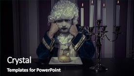  Presentation with poverty - Presentation consisting of man dressed in rococo style concept of wealth and poverty background and a black colored foreground