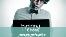  Presentation with zombie - Audience pleasing PPT theme consisting of man dressing a zombie costume with a black signboard with the text happy carnival written in it backdrop and a seafoam green colored foreground