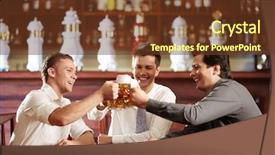  Presentation with beer - Theme featuring a bar with beer background and a tawny brown colored foreground