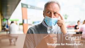  Presentation with coronavirus - Slide deck having man-drinking-a-bottle background and a coral colored foreground