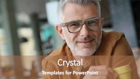  Presentation with middle ages portrait - Presentation theme with man drinking expresso at coffee background and a coral colored foreground