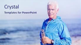  Presentation with sports - Amazing PPT layouts having man-drinking-from-a-sports backdrop and a sky blue colored foreground